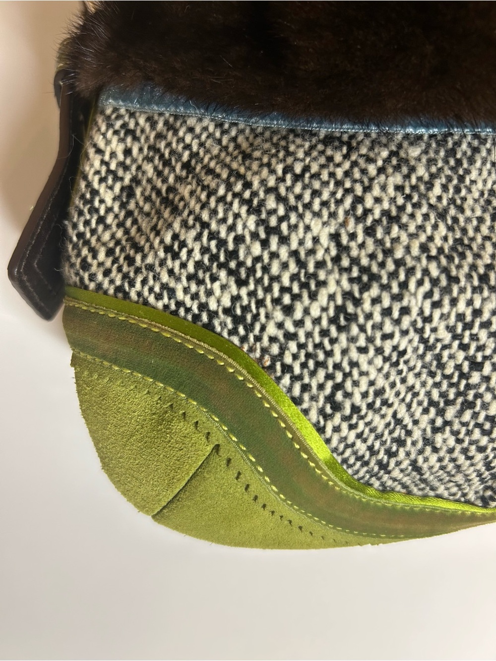 Coach Soho Exotic Tweed Suede Mink Fur Python Small Hobo Bag NO:C052-8F05 - Picture 16 of 16